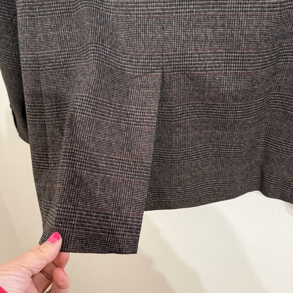 BANANA REPUBLIC Plaid Blazer Womens Size 6 Brown Single Button Ladies - Picture 6 of 11